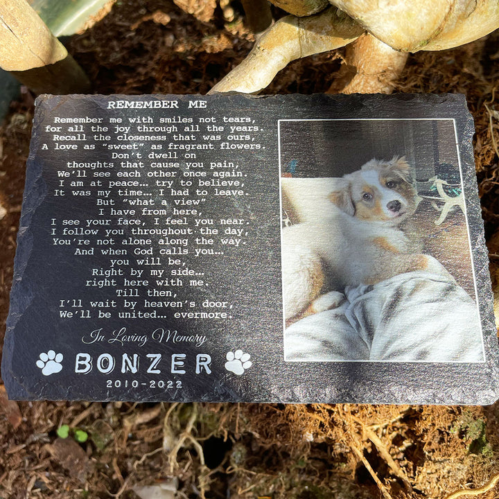 Remember Me Poem- Personalized Dog Memorial Stone