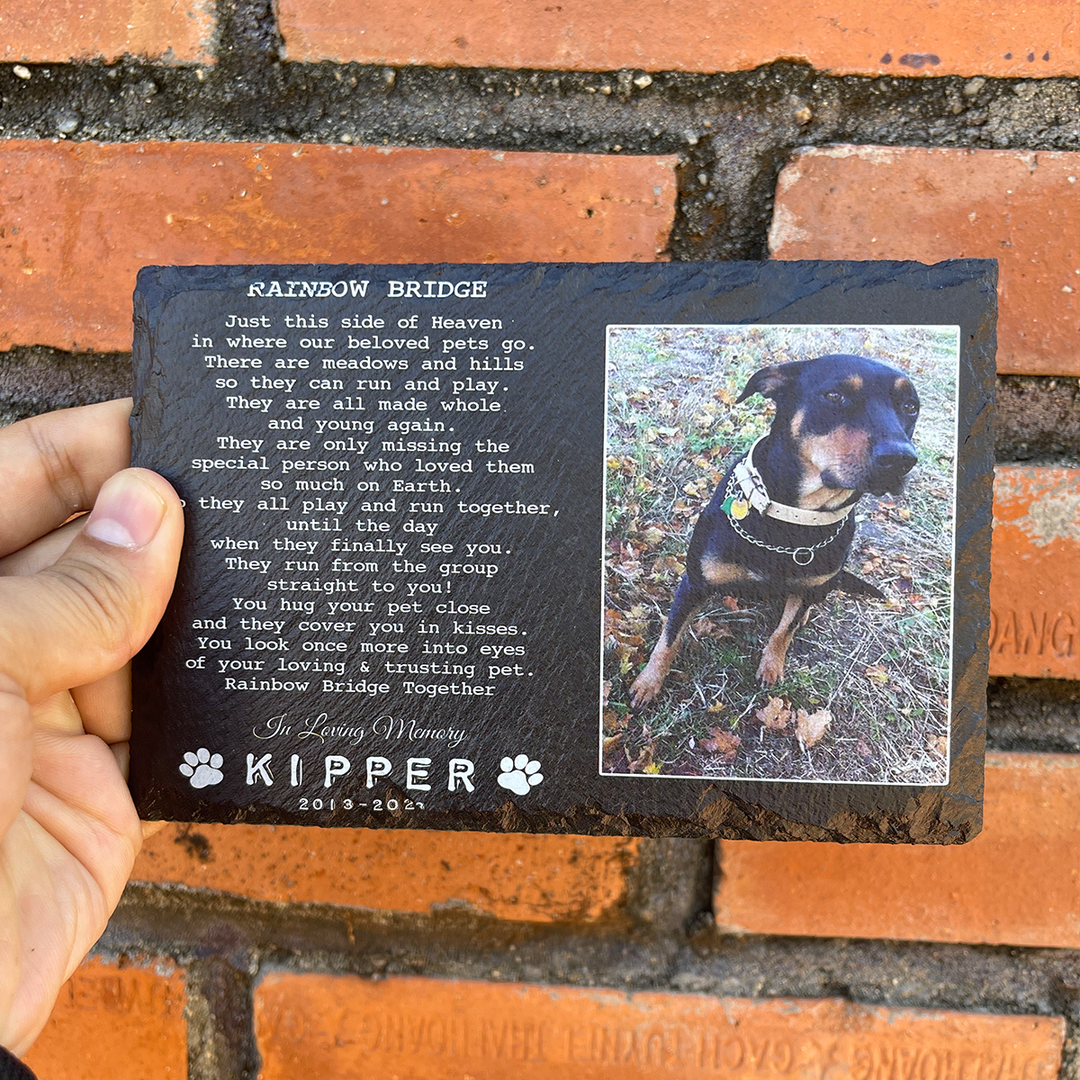 Rainbow Bridge Poem - Personalized Dog Memorial Stone