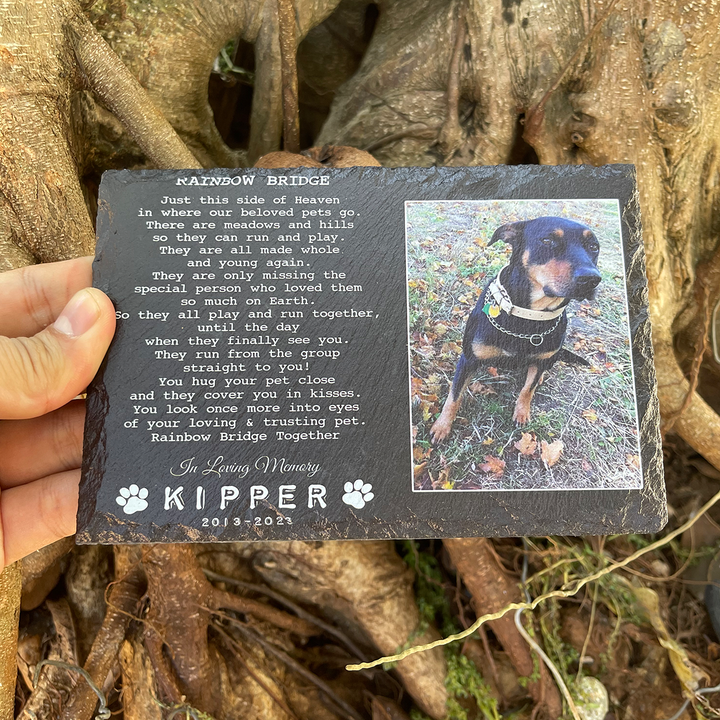 Rainbow Bridge Poem - Personalized Dog Memorial Stone