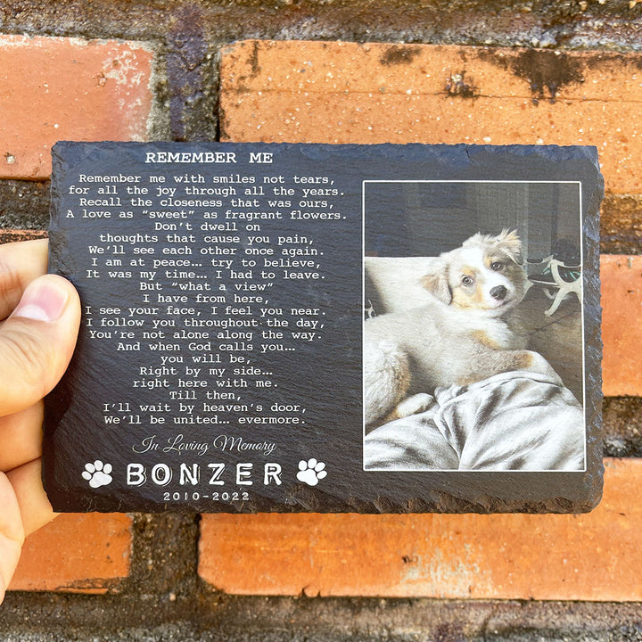 Remember Me Poem- Personalized Dog Memorial Stone