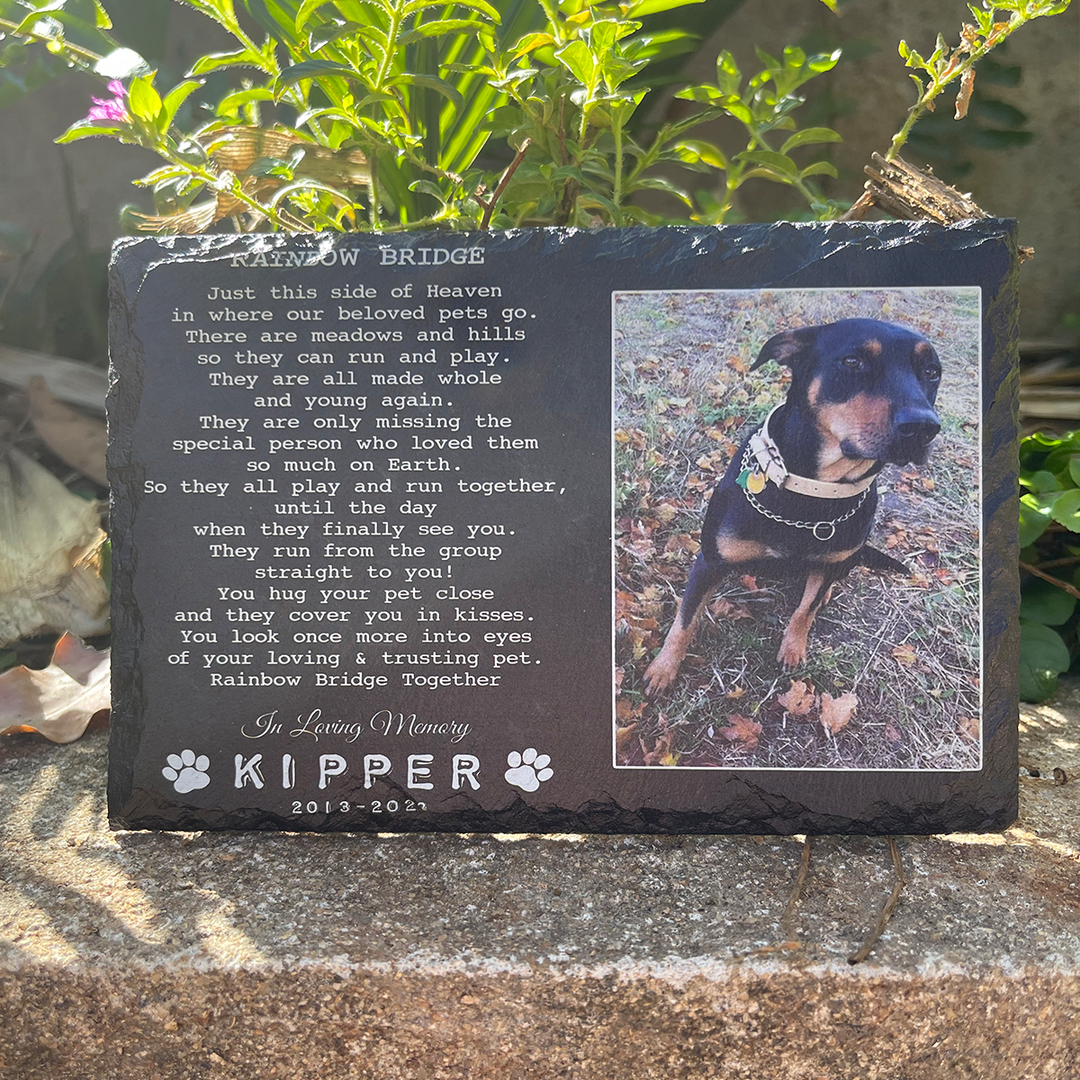 Rainbow Bridge Poem - Personalized Dog Memorial Stone