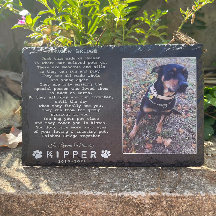 Rainbow Bridge Poem - Personalized Dog Memorial Stone