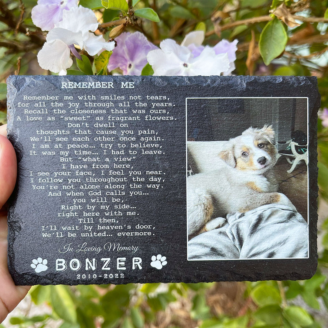 Remember Me Poem- Personalized Dog Memorial Stone