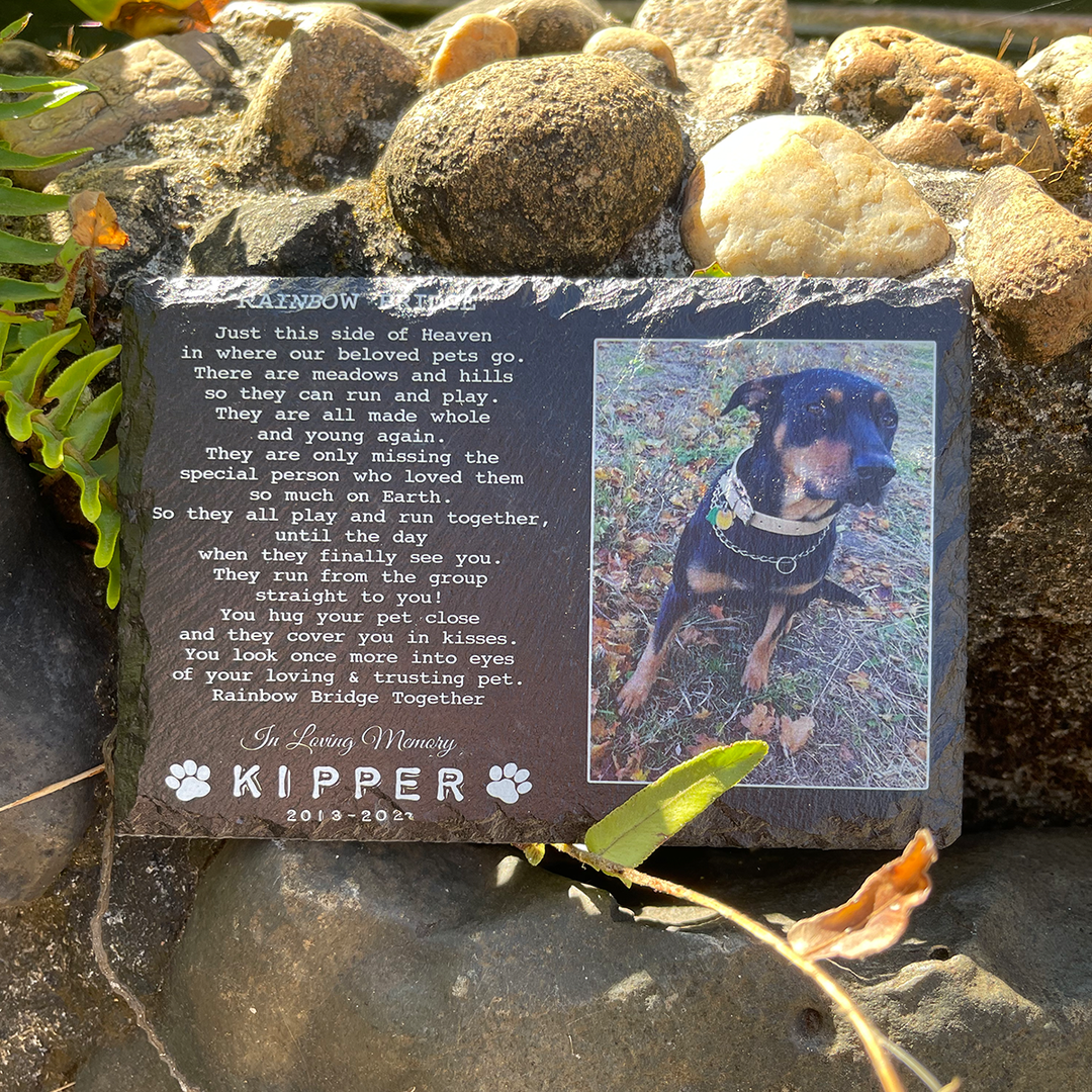 Rainbow Bridge Poem - Personalized Dog Memorial Stone