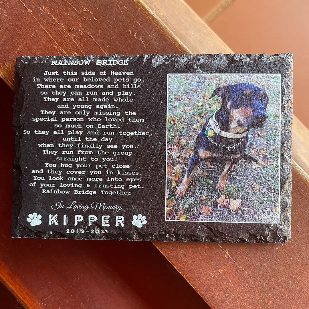 Rainbow Bridge Poem - Personalized Dog Memorial Stone