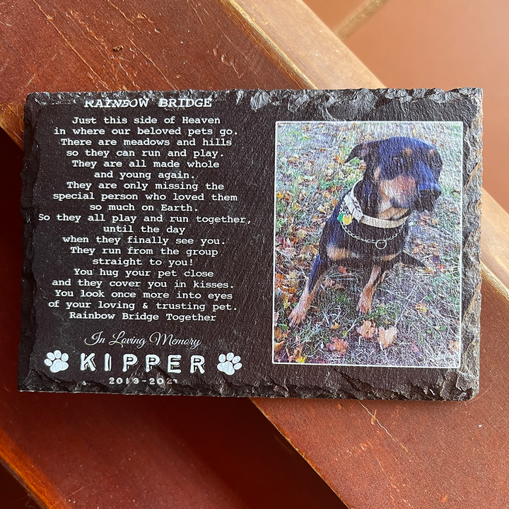 Rainbow Bridge Poem - Personalized Dog Memorial Stone