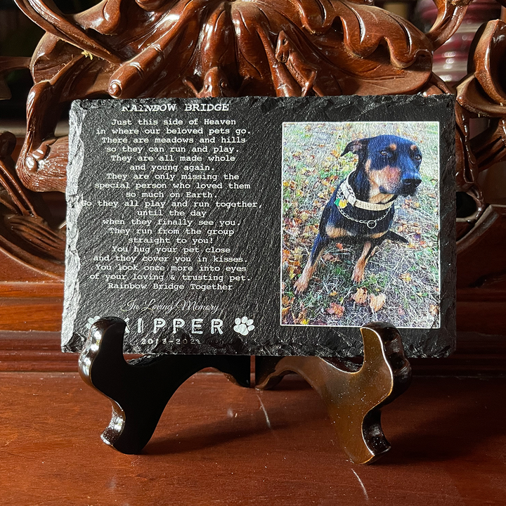 Rainbow Bridge Poem - Personalized Dog Memorial Stone
