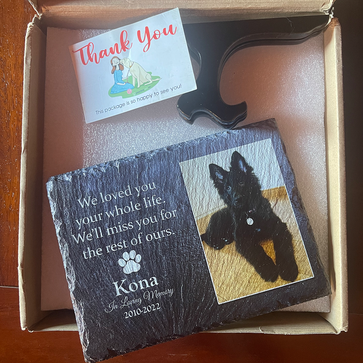 Heartwarming Tribute- We Loved You Your Whole Life, We'll Miss You For The Rest of Ours - Personalized Dog Memorial Stone