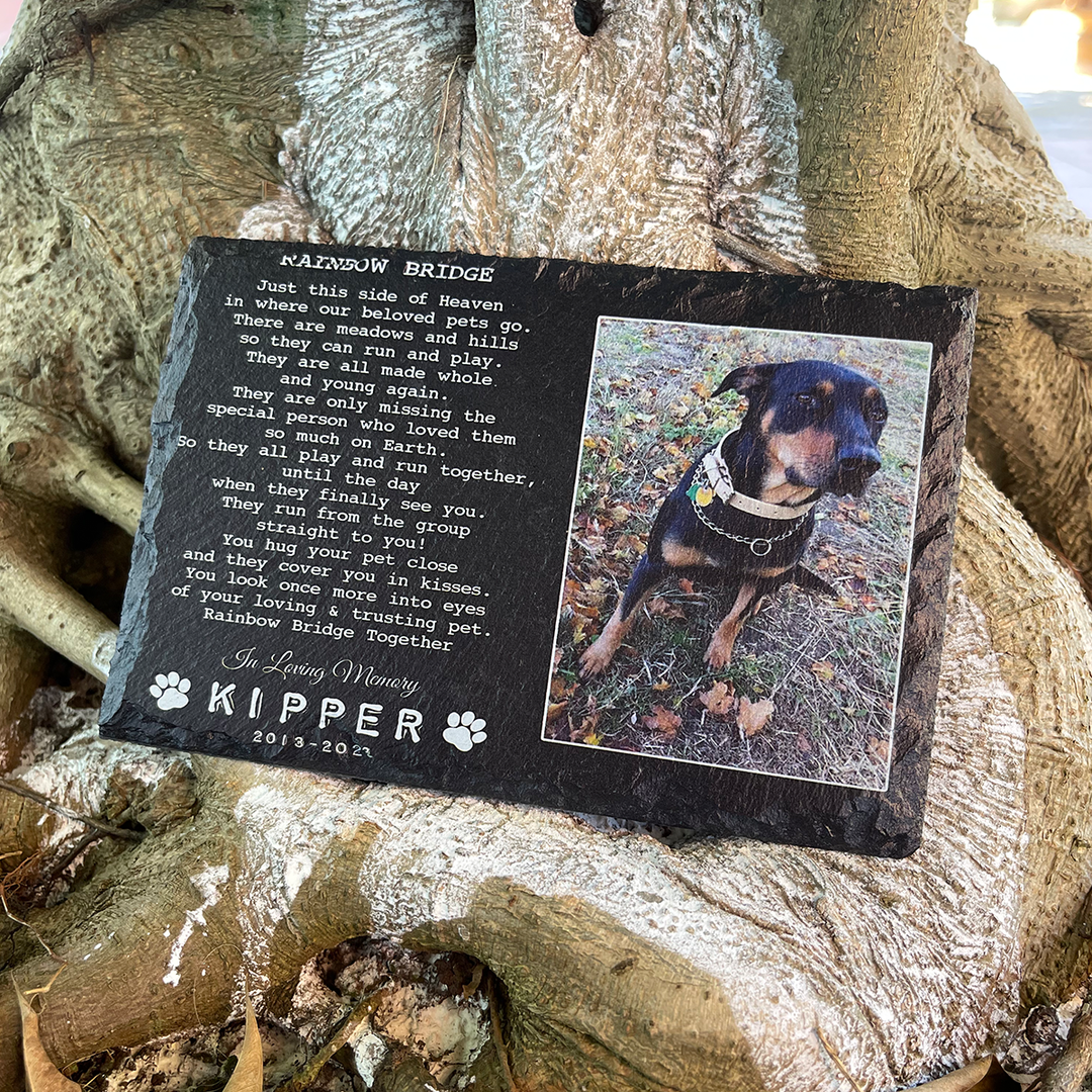 Rainbow Bridge Poem - Personalized Dog Memorial Stone