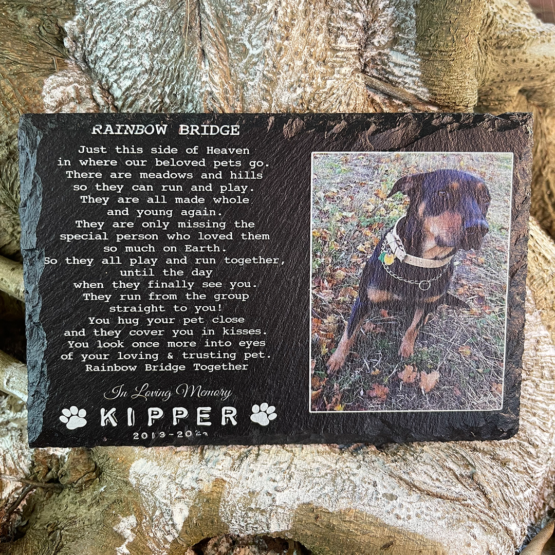 Rainbow Bridge Poem - Personalized Dog Memorial Stone