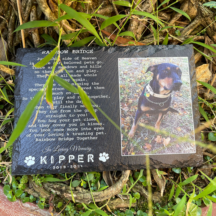 Rainbow Bridge Poem - Personalized Dog Memorial Stone