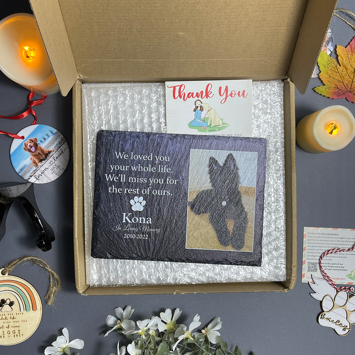 Heartwarming Tribute- We Loved You Your Whole Life, We'll Miss You For The Rest of Ours - Personalized Dog Memorial Stone