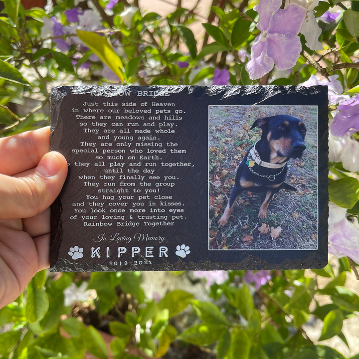 Rainbow Bridge Poem - Personalized Dog Memorial Stone