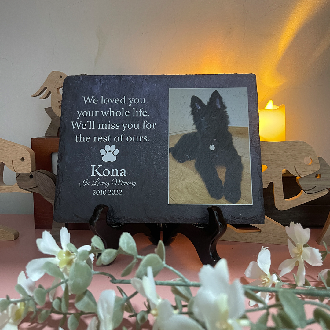 Heartwarming Tribute- We Loved You Your Whole Life, We'll Miss You For The Rest of Ours - Personalized Dog Memorial Stone