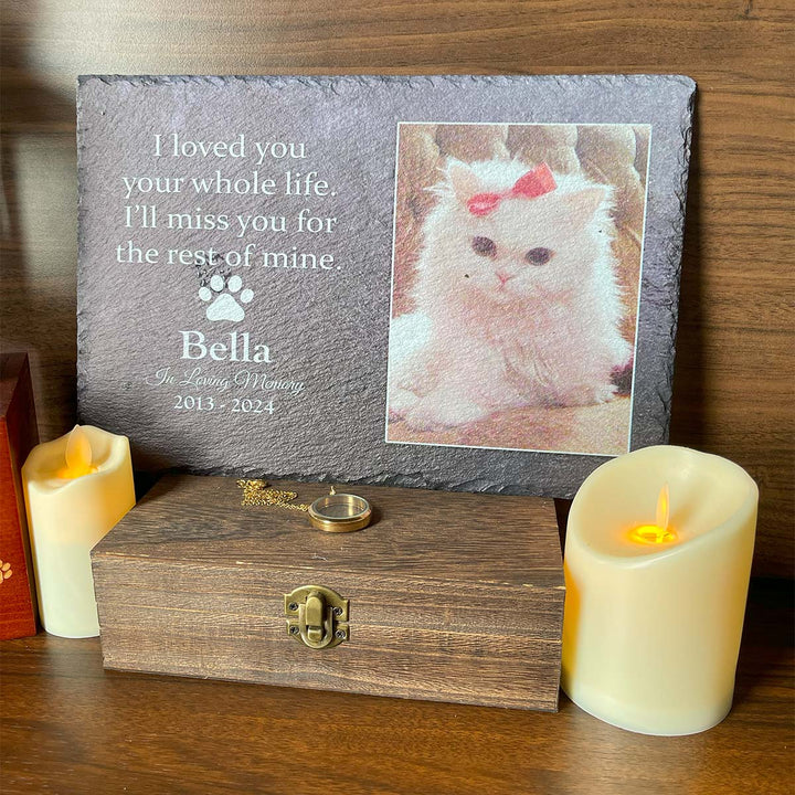 I Loved You Your Whole Life, I'll Miss You For The Rest of Mine- Personalized Cat Memorial Stone