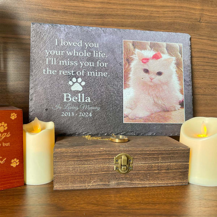 I Loved You Your Whole Life, I'll Miss You For The Rest of Mine- Personalized Cat Memorial Stone