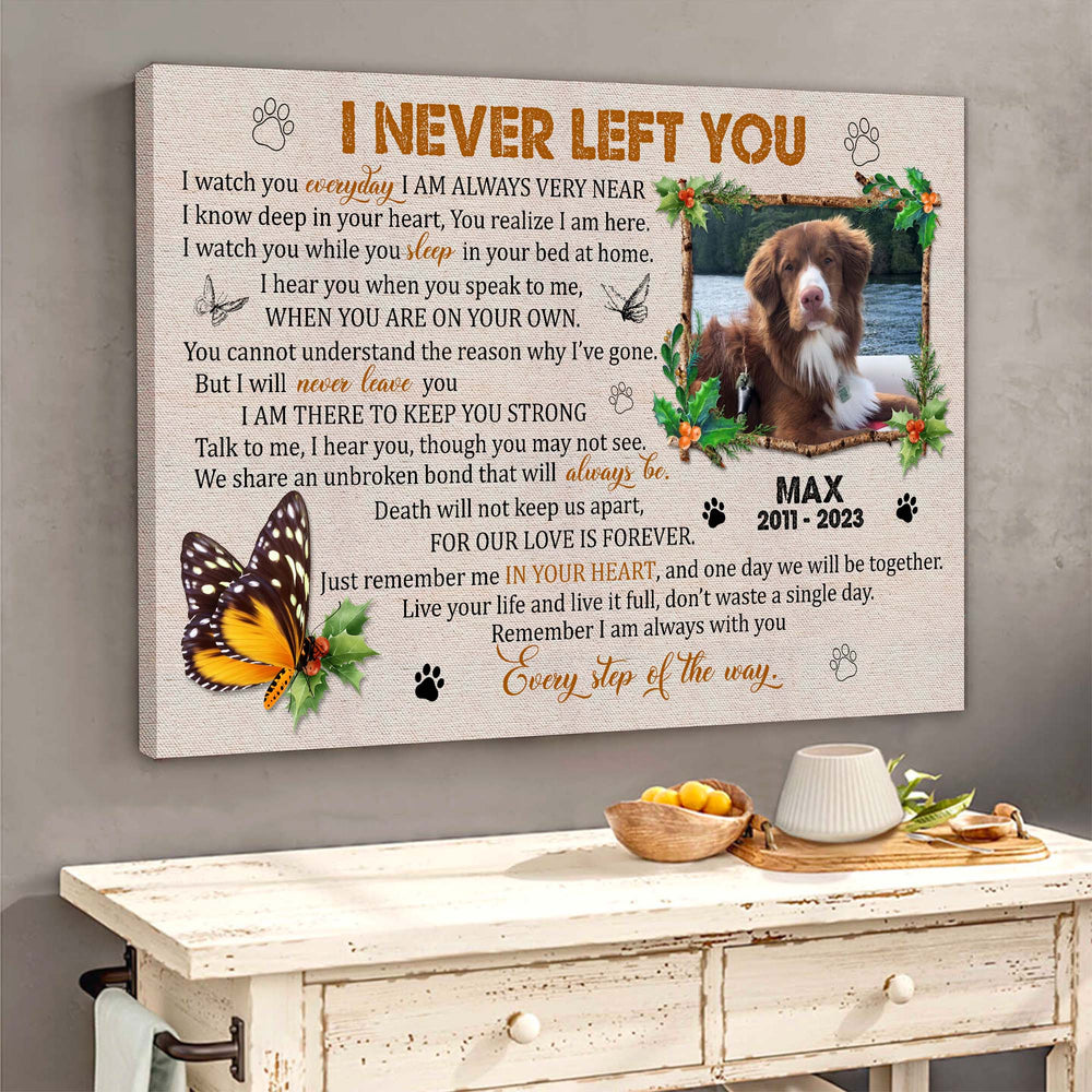 Cardinal Poem I Never Left You - Dog Memorial Canvas