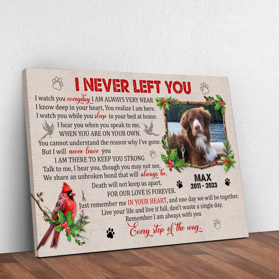 Cardinal Poem I Never Left You - Dog Memorial Canvas