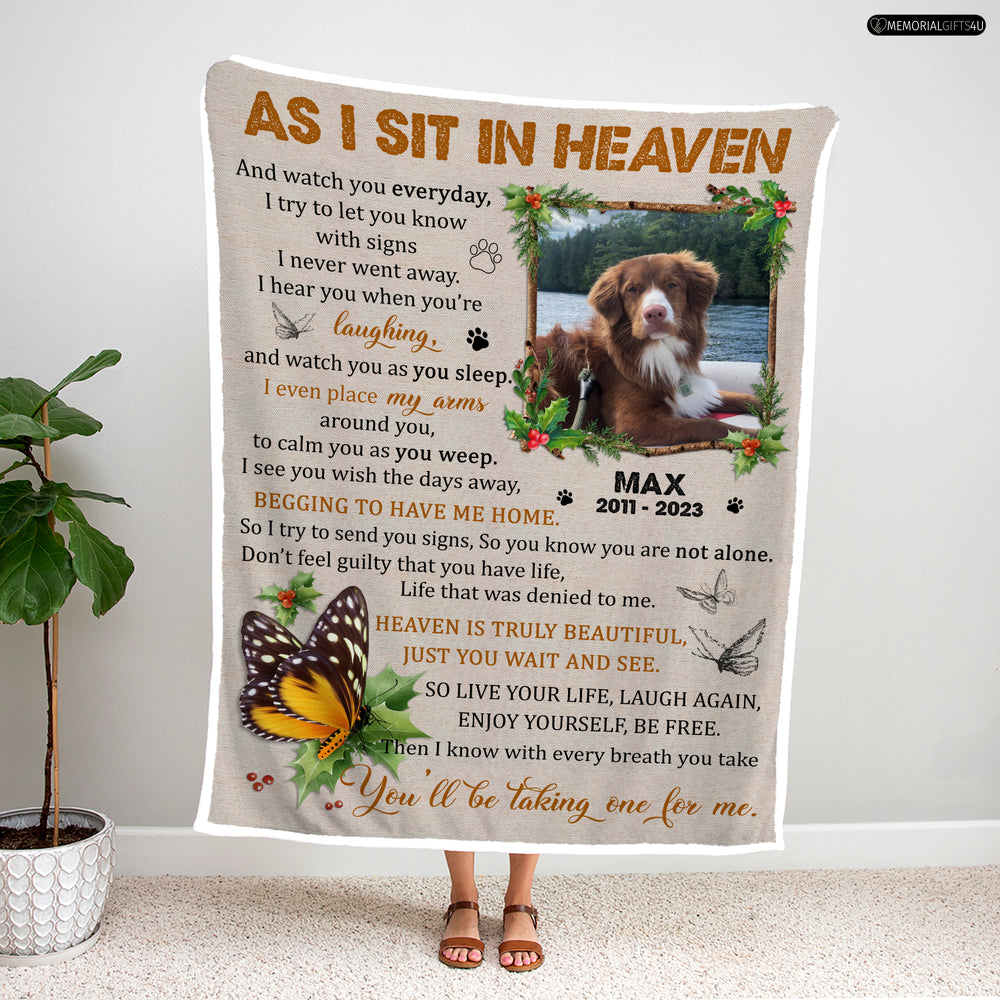 Cardinals As I Sit In Heaven Poem - Dog Memory Blanket