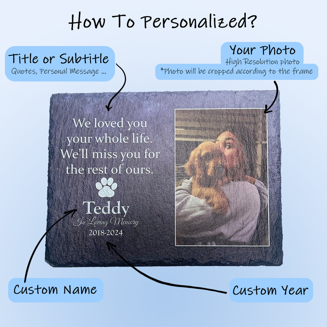 Heartwarming Tribute- We Loved You Your Whole Life, We'll Miss You For The Rest of Ours - Personalized Dog Memorial Stone