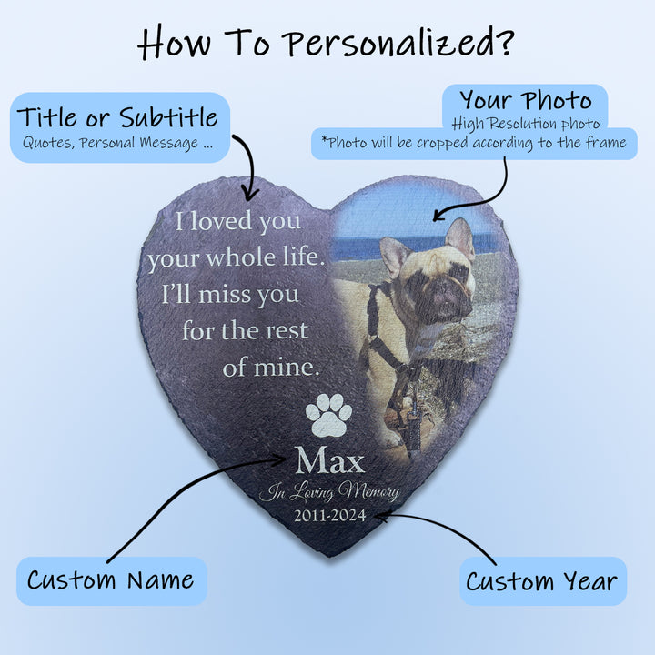 Heartwarming Tribute- I Loved You Your Whole Life, I'll Miss You For The Rest of Mine - Personalized Dog Memorial Stone