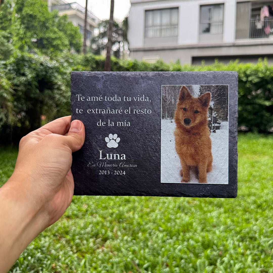 Te amé toda tu vida, te  extranaré el resto de la mía- Personalized Dog Memorial Stone