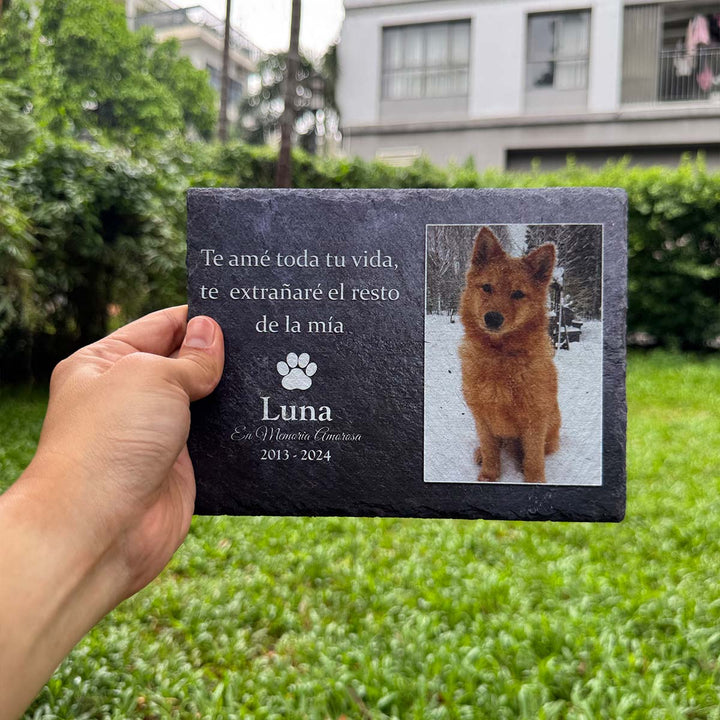 Te amé toda tu vida, te  extranaré el resto de la mía- Personalized Dog Memorial Stone