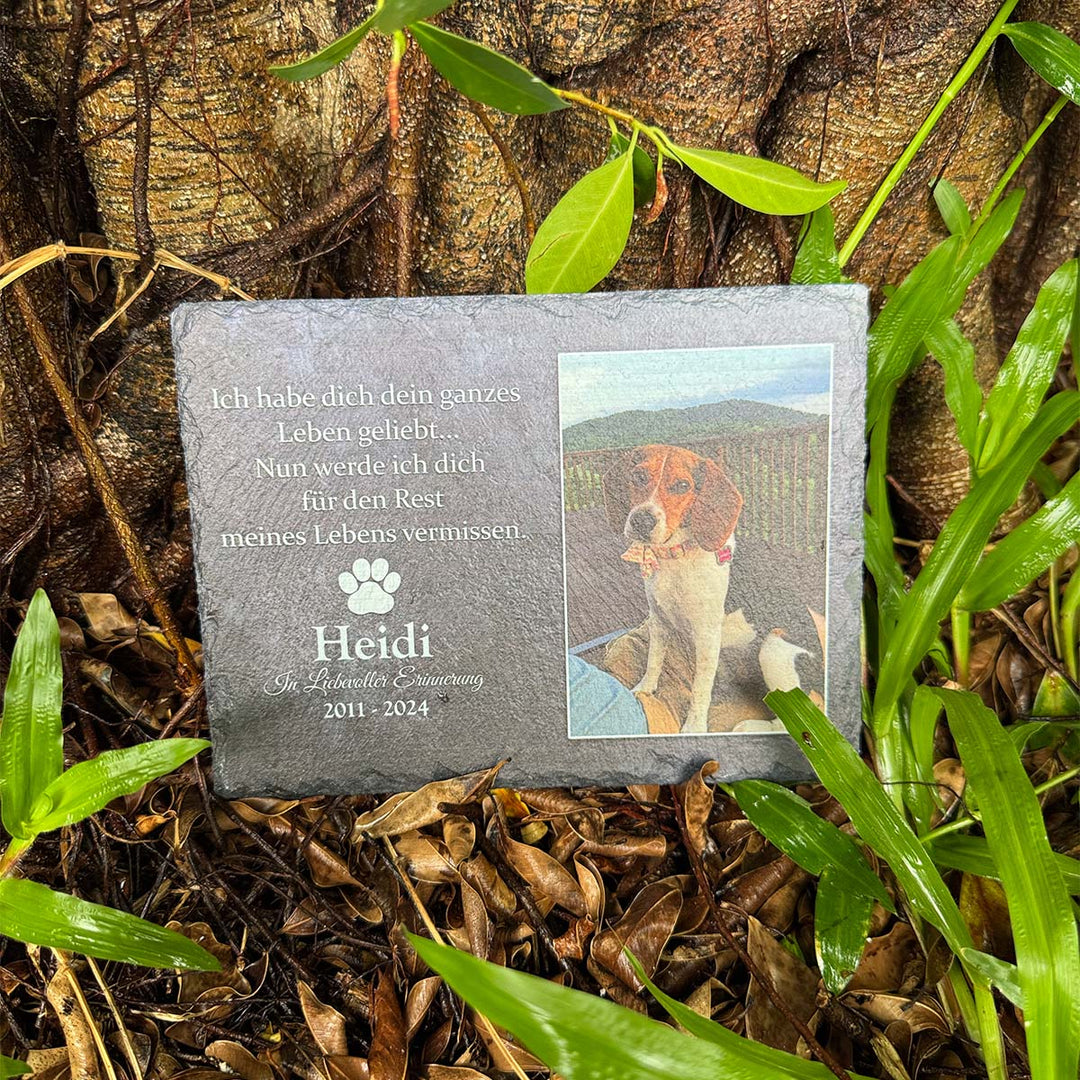 Ich habe dich dein ganzes Leben geliebt - Personalized Dog Memorial Stone