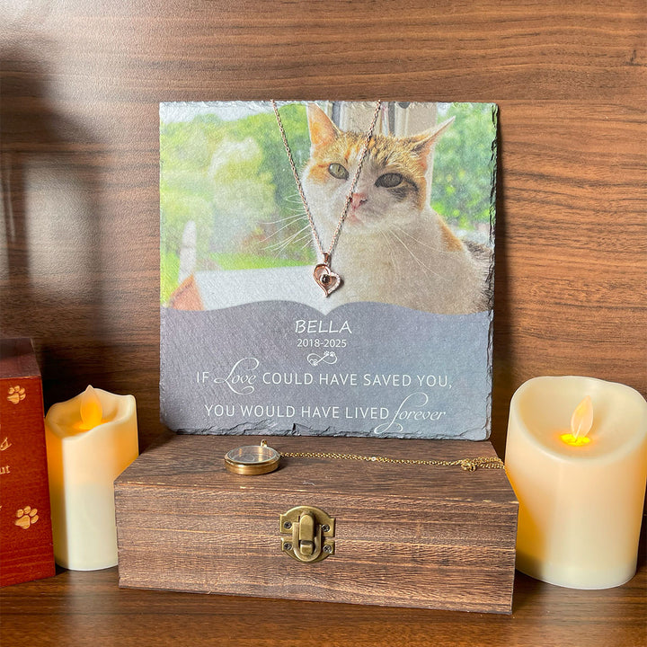 If love could have saved you - Personalized Memorial Square Stone