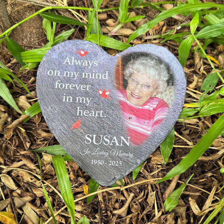 Always On My Mind Forever In My Heart- Personalized Human Memorial Stone