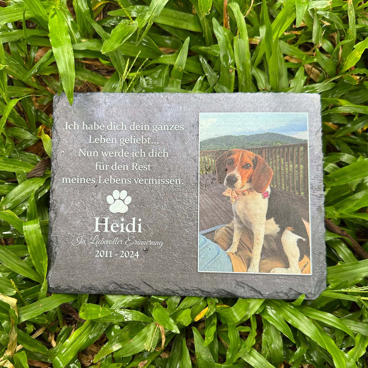 Ich habe dich dein ganzes Leben geliebt - Personalized Dog Memorial Stone