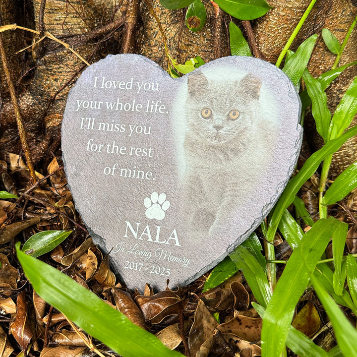 Heartwarming Tribute- I Loved You Your Whole Life, I'll Miss You For The Rest of Mine - Personalized Cat Memorial Stone