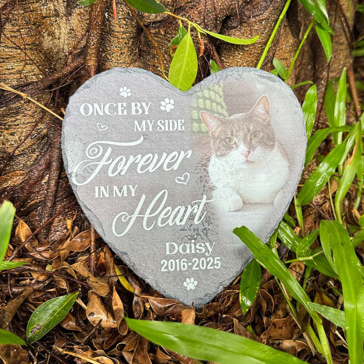 Once By My Side, Forever In My Heart- Personalized Cat Memorial Stone