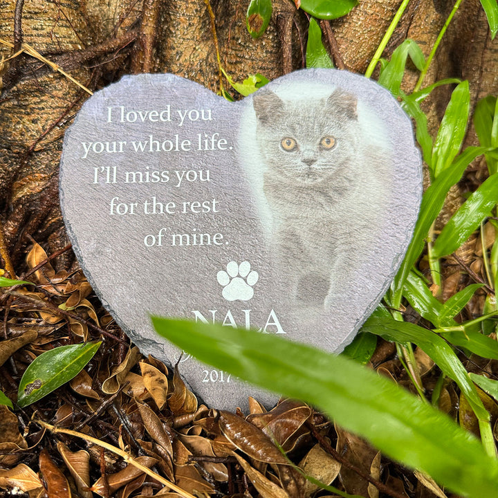 Heartwarming Tribute- I Loved You Your Whole Life, I'll Miss You For The Rest of Mine - Personalized Cat Memorial Stone