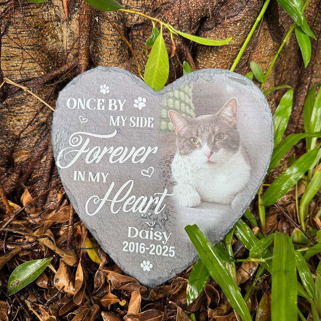 Once By My Side, Forever In My Heart- Personalized Cat Memorial Stone