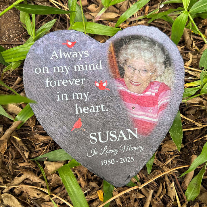 Always On My Mind Forever In My Heart- Personalized Human Memorial Stone