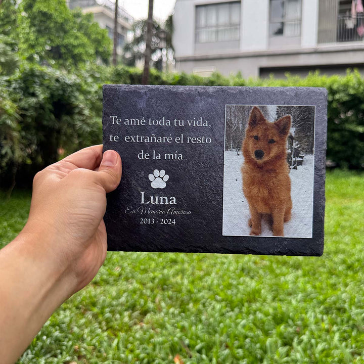 Te amé toda tu vida, te  extranaré el resto de la mía- Personalized Dog Memorial Stone