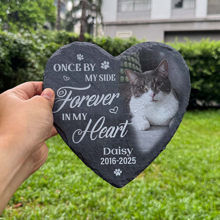 Once By My Side, Forever In My Heart- Personalized Cat Memorial Stone
