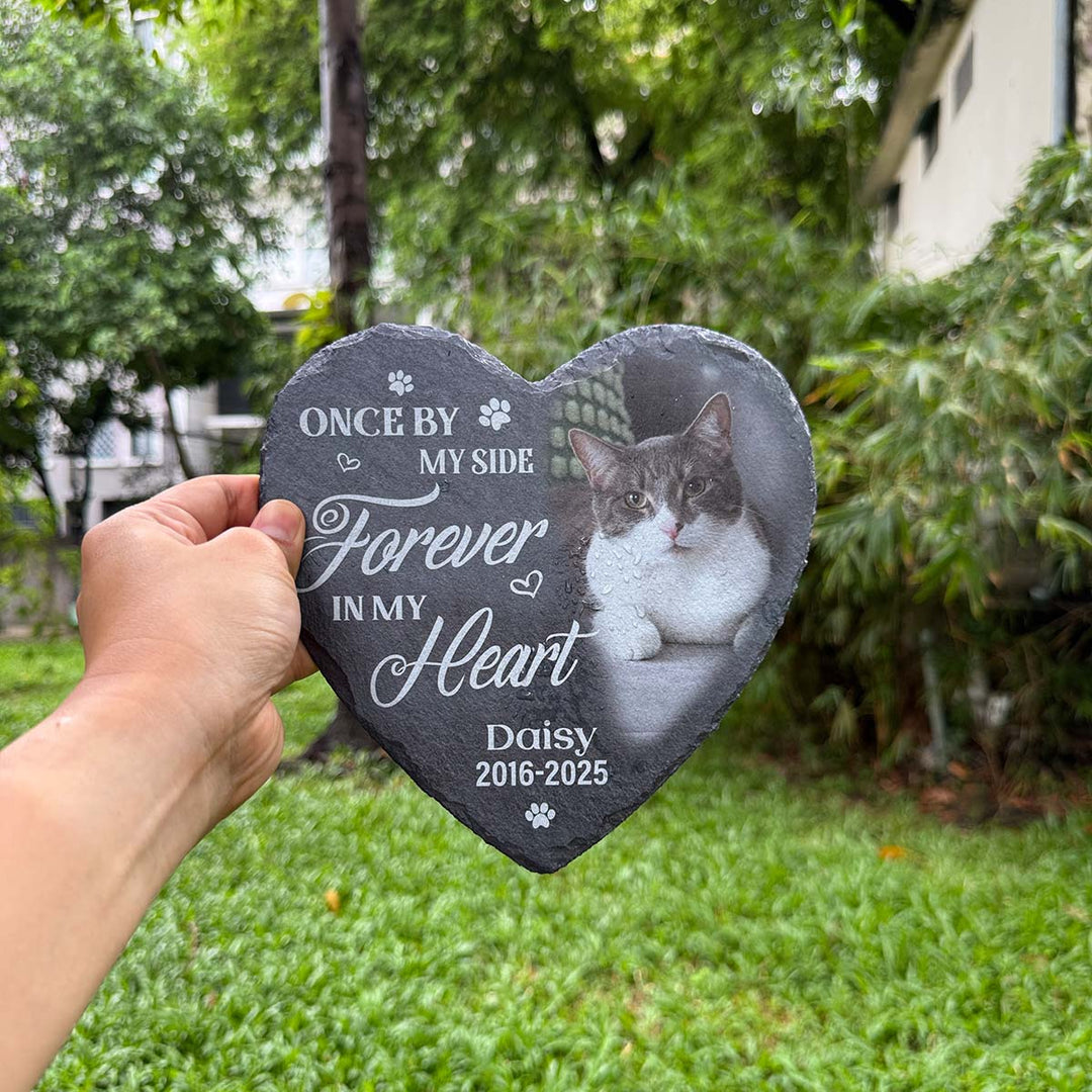 Once By My Side, Forever In My Heart- Personalized Cat Memorial Stone