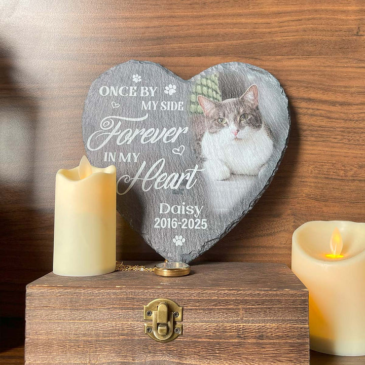 Once By My Side, Forever In My Heart- Personalized Cat Memorial Stone