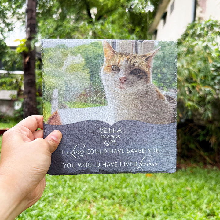 If love could have saved you - Personalized Memorial Square Stone