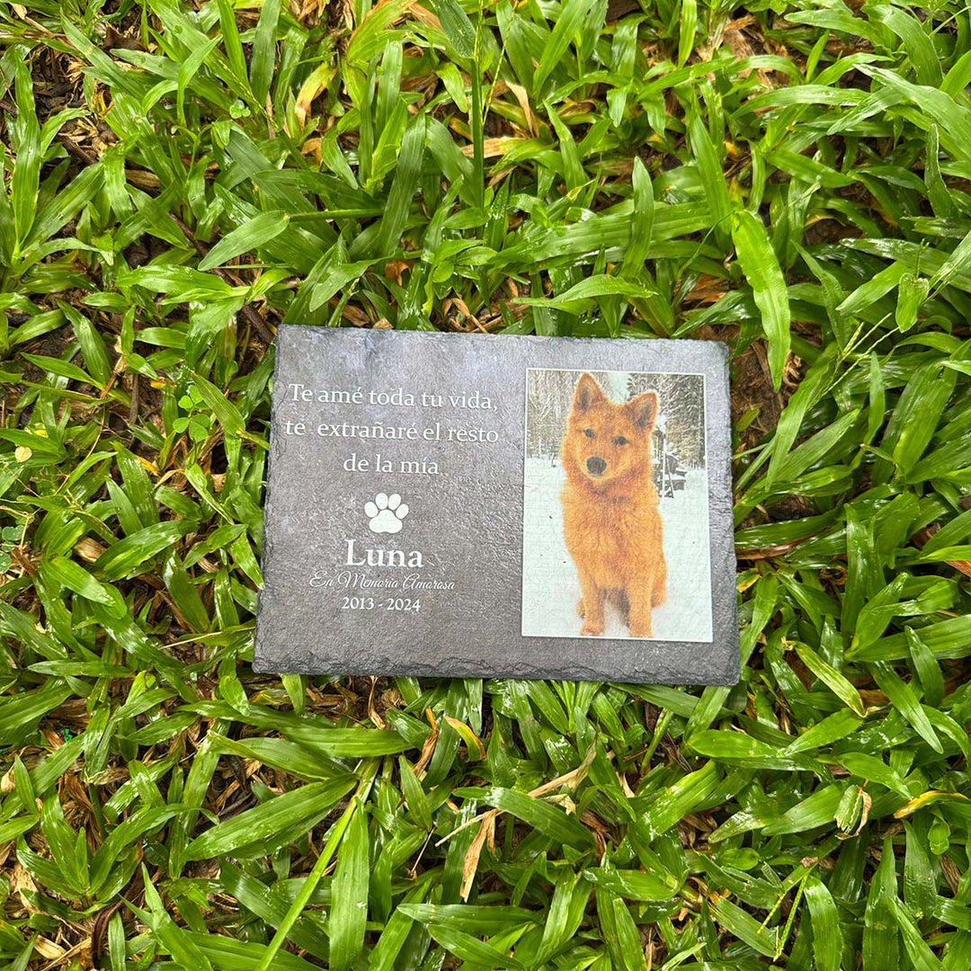 Te amé toda tu vida, te  extranaré el resto de la mía- Personalized Dog Memorial Stone