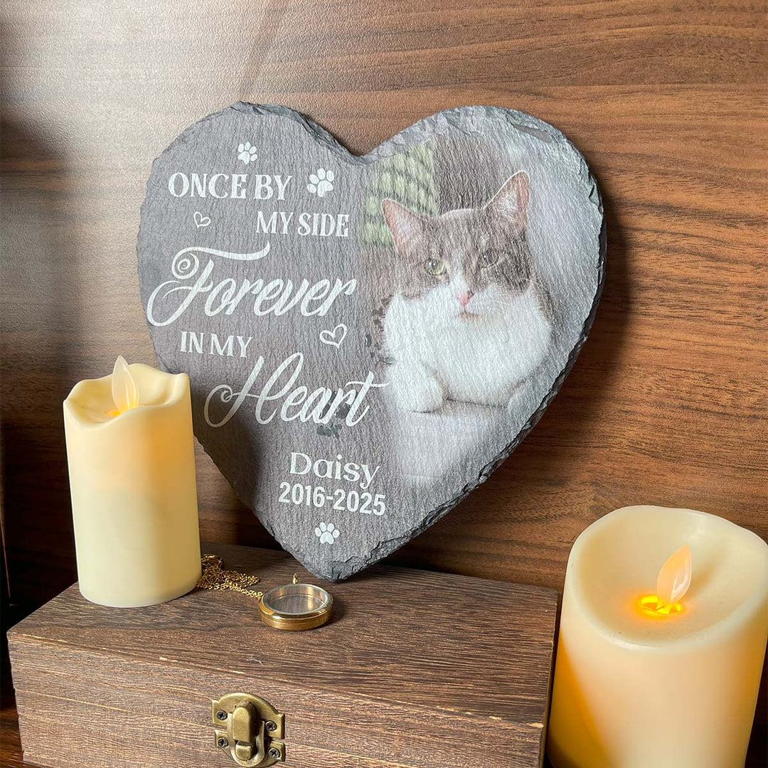 Once By My Side, Forever In My Heart- Personalized Cat Memorial Stone