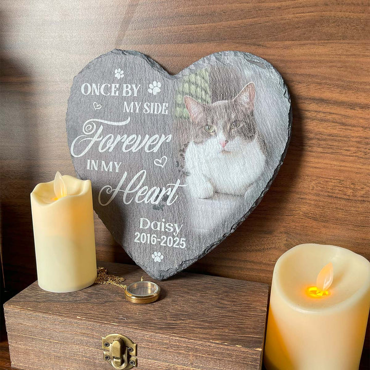 Once By My Side, Forever In My Heart- Personalized Cat Memorial Stone
