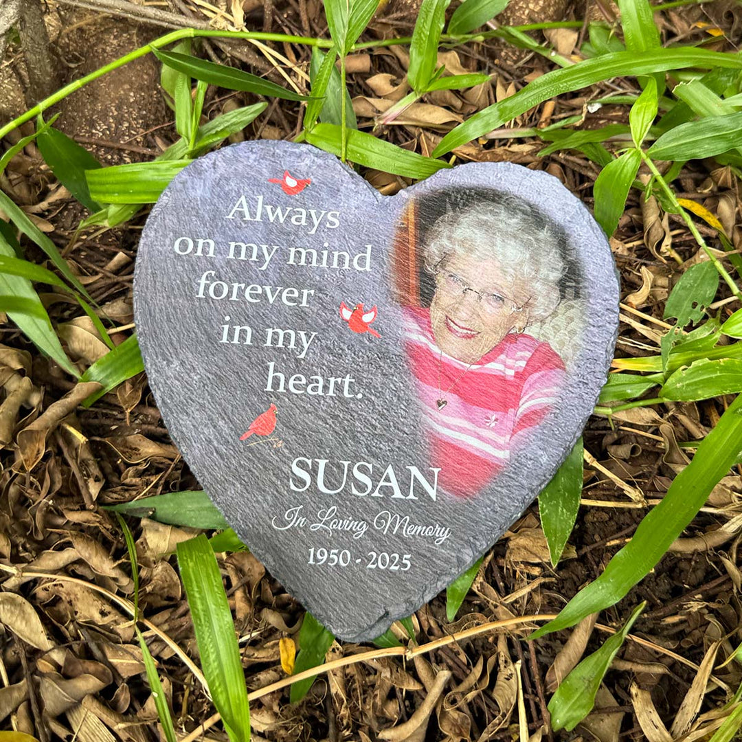 Always On My Mind Forever In My Heart- Personalized Human Memorial Stone