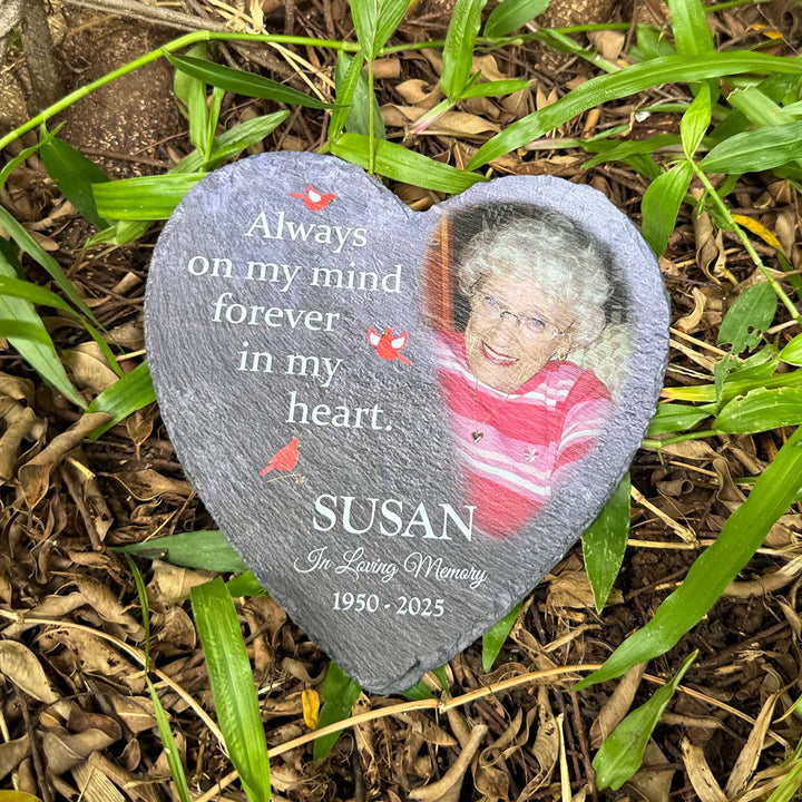 Always On My Mind Forever In My Heart- Personalized Human Memorial Stone