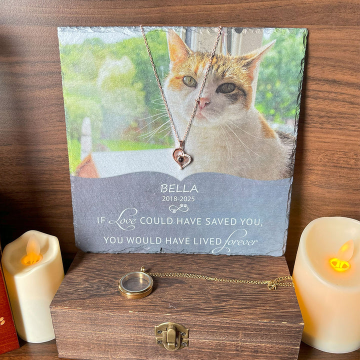 If love could have saved you - Personalized Memorial Square Stone
