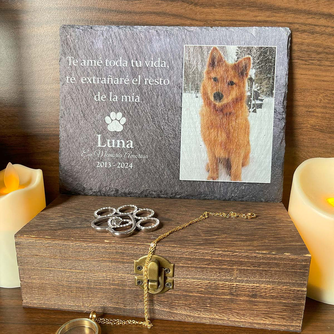 Te amé toda tu vida, te  extranaré el resto de la mía- Personalized Dog Memorial Stone