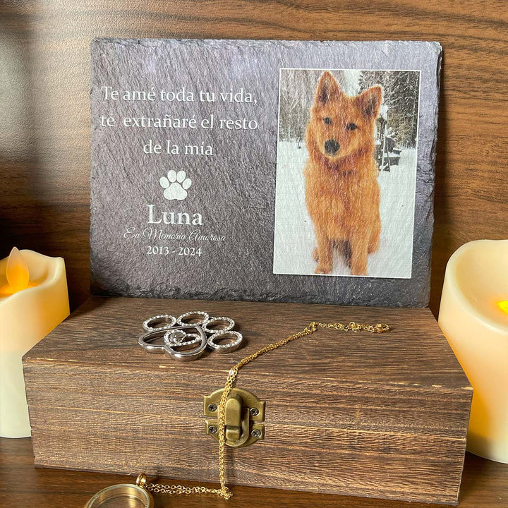 Te amé toda tu vida, te  extranaré el resto de la mía- Personalized Dog Memorial Stone