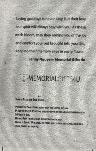 Plantable Fur-get Me Not- Seed Paper